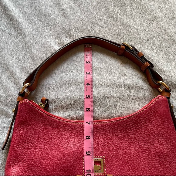 Dooney and Bourke pink pebble leather with a camel colored smooth leather strap - Picture 15 of 15